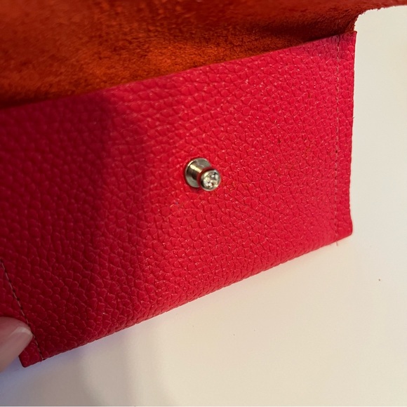 Handmade Red Leather Credit Card Business Card Case Holder - Picture 4 of 10